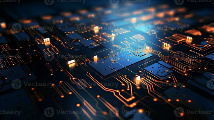 Services detailed view of a contemporary electronic circuit board with a cpu, microchip, and various components, cutting edge technology ai generative