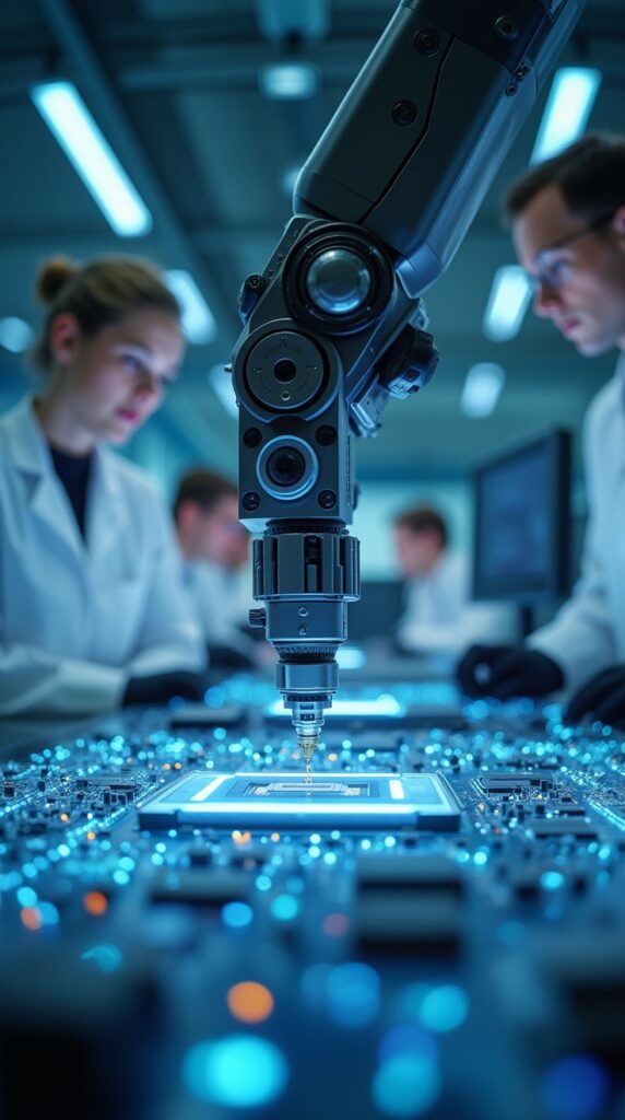 Services robotic precision in microchip manufacturing